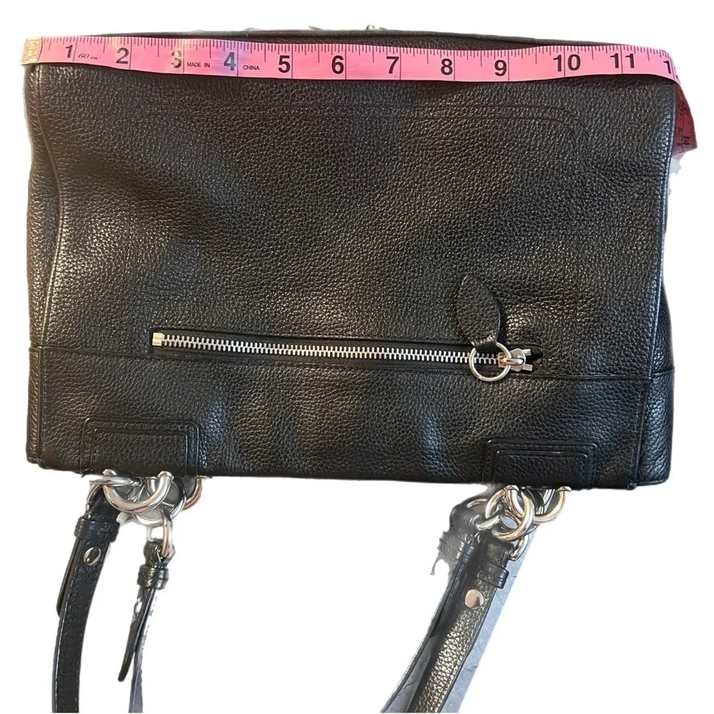 Coach Penelope Black Pebbled Leather Carryall Shoulder Bag Satchel